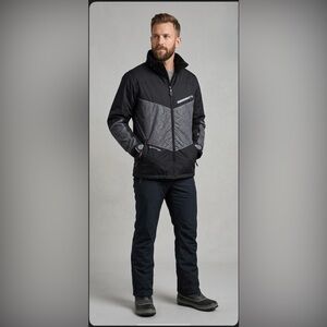 SMS Clothing Whistler Ski Jacket - Men's Large - Embossed Insulated Winter Coat